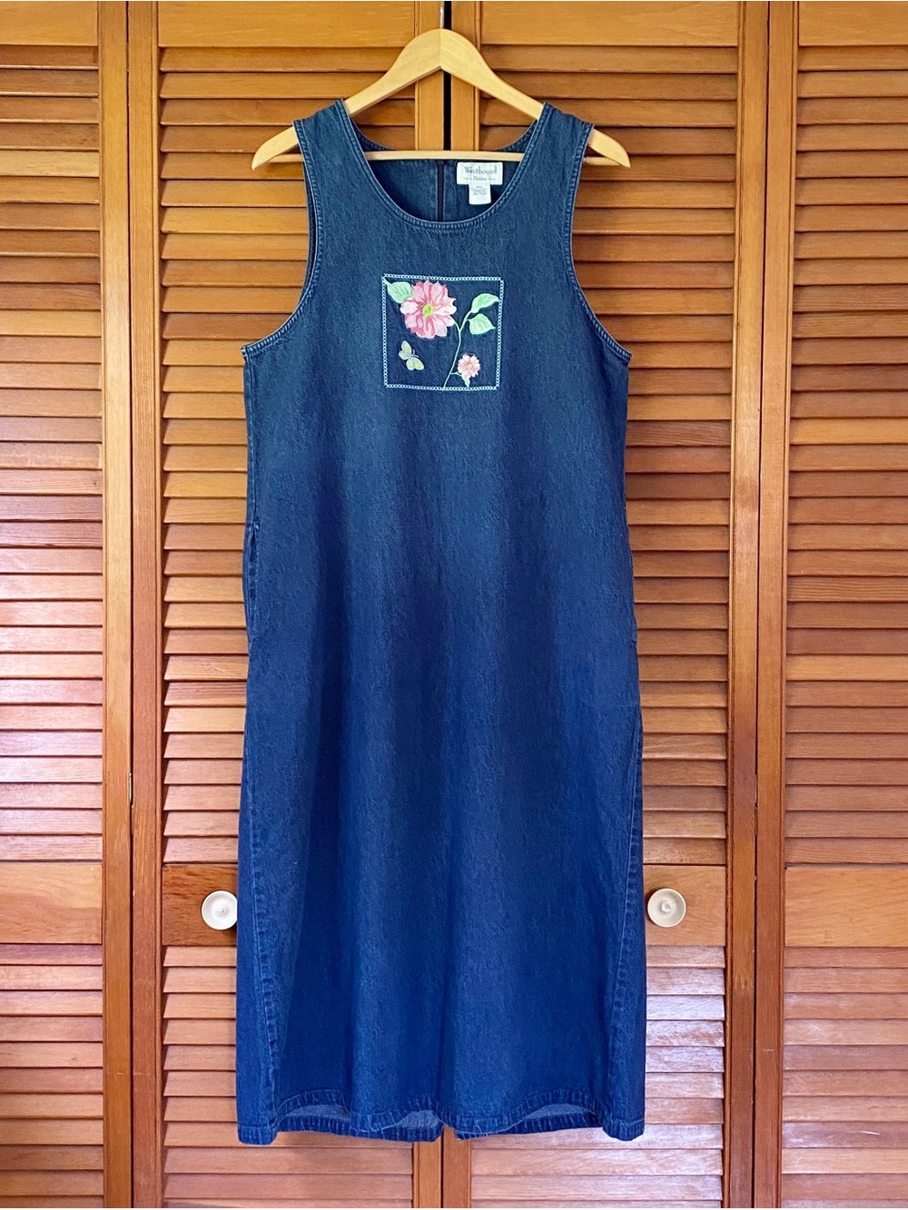 Vintage Westbound Dress Women's Size Petite Medium MP Denim Blue Jean Maxi Long